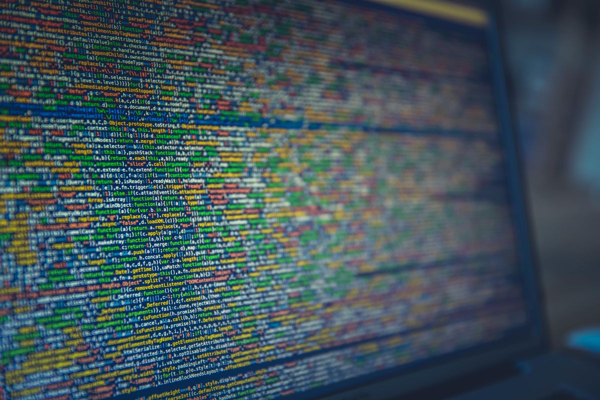 Source code on a computer screen representing automation