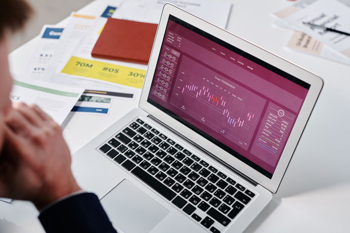 Analytics chart displayed on a computer screen